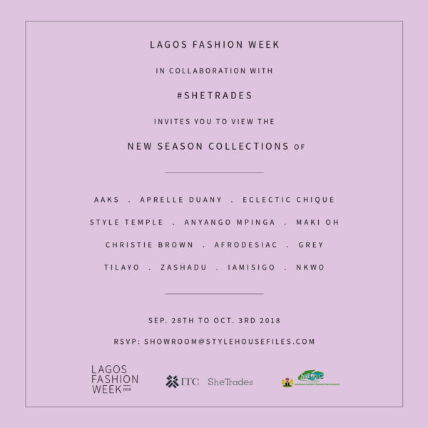 Lagos Fashion Week in Collaboration with SheTrades Nigerian Export Promotion Council (NEPC) Present Paris Showroom